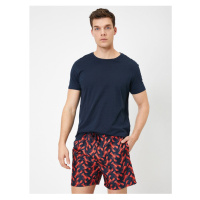 Koton Sea Shorts Lobster Printed with Lace-up Waist and Pockets
