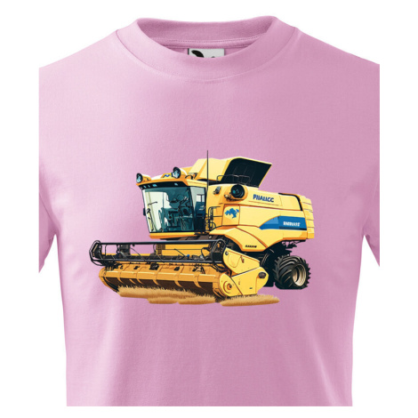 Dětské tričko s kombajnem - krásný barevný motiv s plnými barvami BezvaTriko