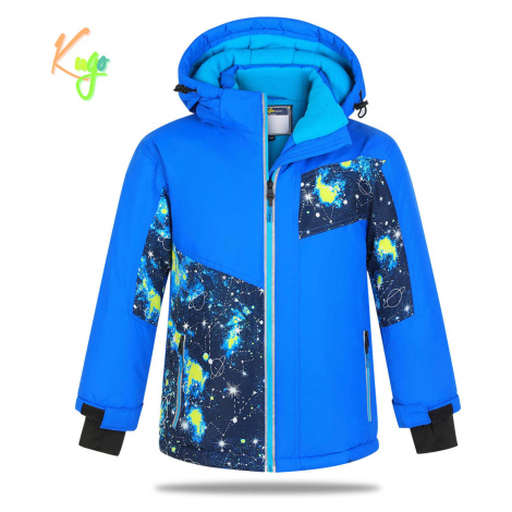 Chlapecká zimní bunda KUGO PB3889, modrá / planety Barva: Modrá