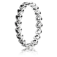 Pandora Stříbrný srdíčkový prsten 190980 60 mm