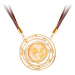 Preciosa Kožený náhrdelník se zlatavým křišťálem Mays 7357Y50