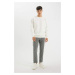 T5139AZ/WT32 Men's Defacto Sweatshirt OFF WHITE