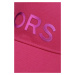 Dětská bavlněná čepice Michael Kors fialová barva, s aplikací