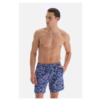 Dagi Blue Shawl Patterned Mid Sea Shorts