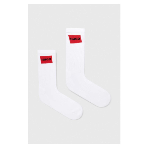Ponožky HUGO 2-pack pánské, bílá barva Hugo Boss