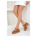 Soho Camel Suede Women's Classic Heeled Shoes 18990