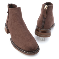 Marjin Women's Casual Boots & Booties With Zipper At The Back Efren Brown.