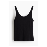 H & M - Ribbed vest top - černá