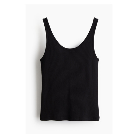 H & M - Ribbed vest top - černá H&M