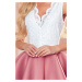 Bílo-růžové mini šaty s áčkovou sukní