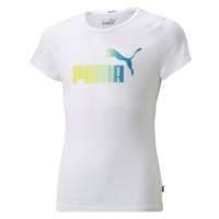 Puma ESSENTIALS+BLEACH LOGO TEE Dívčí triko, bílá, velikost