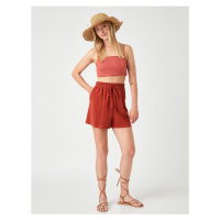 Koton Tie Waist Shorts Linen Blend