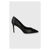 Kožené lodičky Tommy Hilfiger ESSENTIAL POINTED PUMP černá barva, FW0FW07861