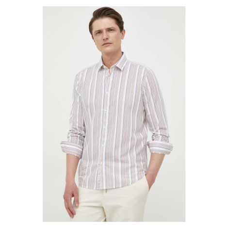 Košile Sisley béžová barva, regular, s klasickým límcem