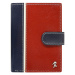Pánská kožená peněženka Rovicky 326L-RBA-D RFID modrá / červená