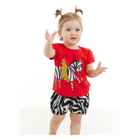 Denokids Ballerina Zebra Baby Girl T-shirt Poplin Shorts Set