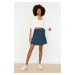 Trendyol Navy Blue Belted Soft Knitted Mini Skirt