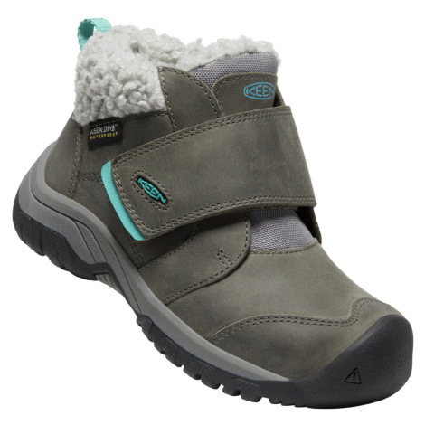 Keen Kootenay Iv Mid Wp Children Dětská zimní obuv 10026118KEN steel grey/porcelain