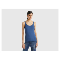 Benetton, Air Force Blue Tank Top In Pure Cotton