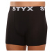 5PACK pánské boxerky Styx sportovní guma nadrozměr černé (5R960)
