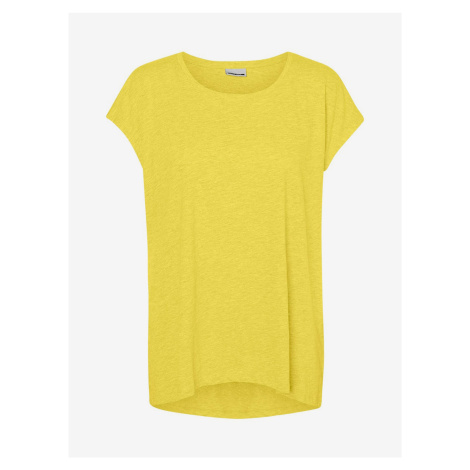 Žluté žíhané prodloužené basic tričko Noisy May Mathilde - Dámské