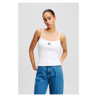 Top karl lagerfeld ikon patch tank top white