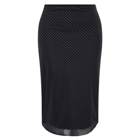 Trendyol Curve Black Polka Dot Tulle Knitted Skirt