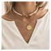 Manoki Perlový choker náhrdelník Blanca Gold - chirurgická ocel, sladkovodní perla WA512G Zlatá 