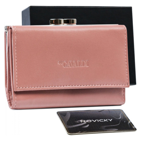 Módní dámská kožená peněženka Cavaldi Anava, růžová 4U CAVALDI