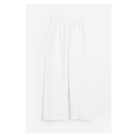 H & M - Natahovací kalhoty z lněné směsi - bílá