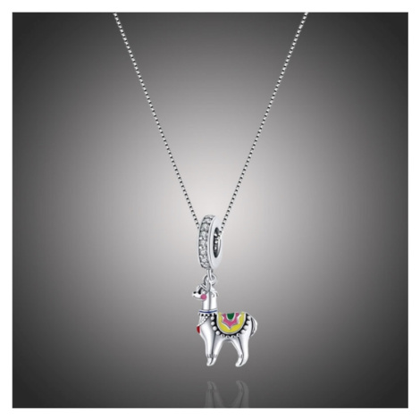 GRACE Silver Jewellery Stříbrný náhrdelník se zirkony Lama, stříbro 925/1000 NH-SCC1737/35 Stříb