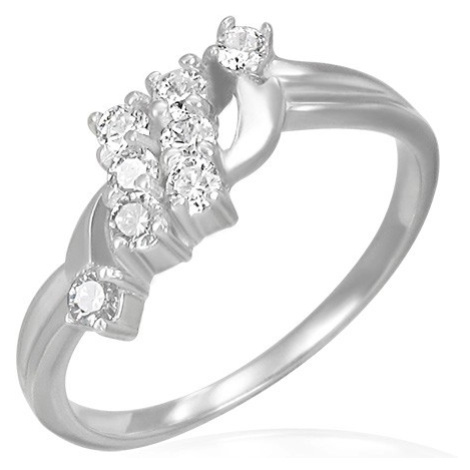 Snubní prsten - dva zirkonové pruhy Šperky eshop