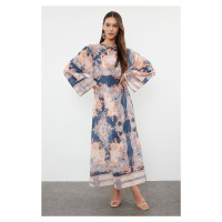 Trendyol Powder Linen Look Woven Ethnic Patterned Dress