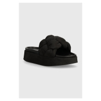 Pantofle Inuikii Puffer Braided dámské, černá barva, na platformě, 70103-177