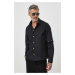 Bavlněná košile Versace Jeans Couture černá barva, relaxed, s klasickým límcem, 76GALY06 CN010