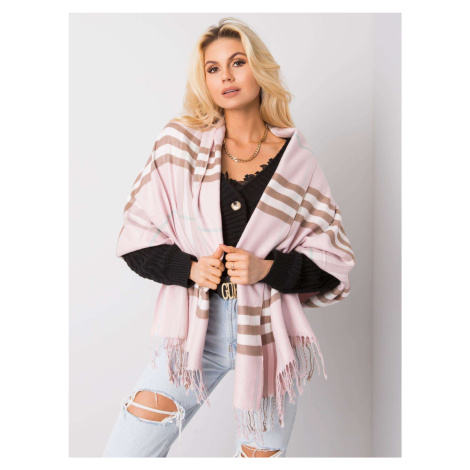 Světle růžový kostkovaný šátek Fashionhunters