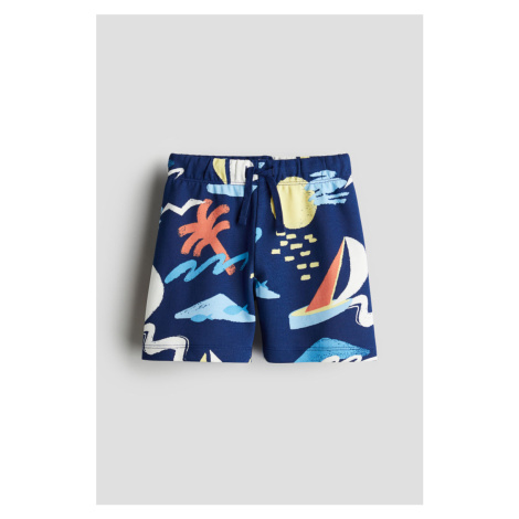 H & M - Teplákové šortky's potiskem - modrá H&M