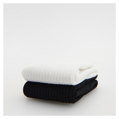 Reserved - Sada 2 párů ponožek s vysokým podílem bavlny - Krémová