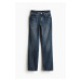 H & M - Straight High Jeans - modrá