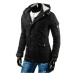 Pánská prošívaná zimní bunda s odnímatelnou kapucí - Černá / - DSTREET