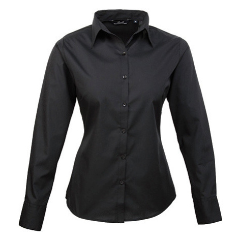 Premier Workwear Dámská košile s dlouhým rukávem PR300 Black