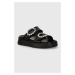 Pantofle Chiara Ferragni Sandal Infinity Love dámské, černá barva, na platformě, CF3365_001