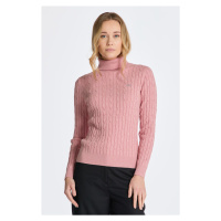 ROLÁK GANT STRETCH COTTON CABLE TURTLENECK růžová