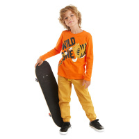 Denokids Wild One Boy's T-shirt Woven Trousers Set