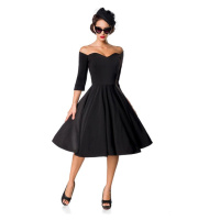 Retro černé dámské šaty s rukávem