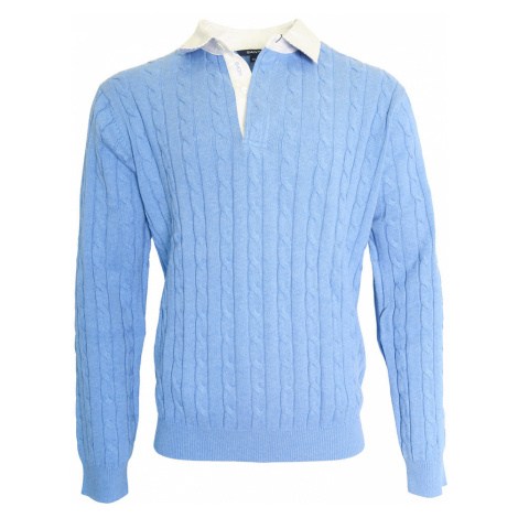 Modrý vzorovaný svetr s límečkem Gant