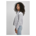 Ladies Organic Inset College Sweat Jacket - grey/white