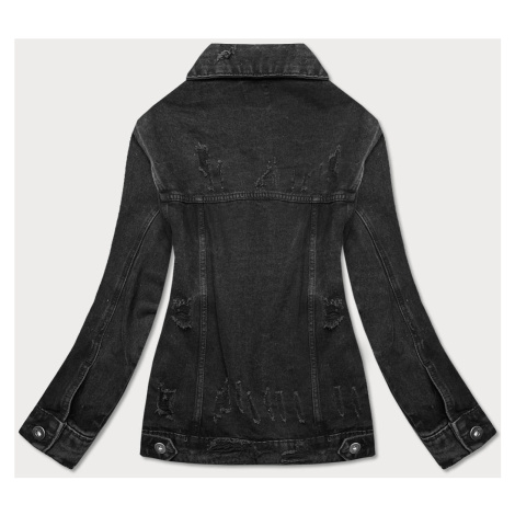 Černá dámská džínová bunda s protrženími (34761A) Denim