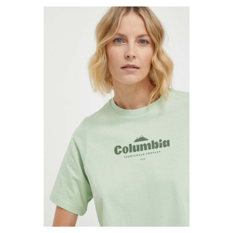 Bavlněné tričko Columbia North Cascades zelená barva, 1992085