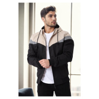 36136 Dewberry Triangle Piece Hooded Seasonal Mens Coat-BEIGE